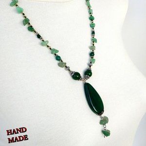 Green Agate Natural Stone Design Necklace